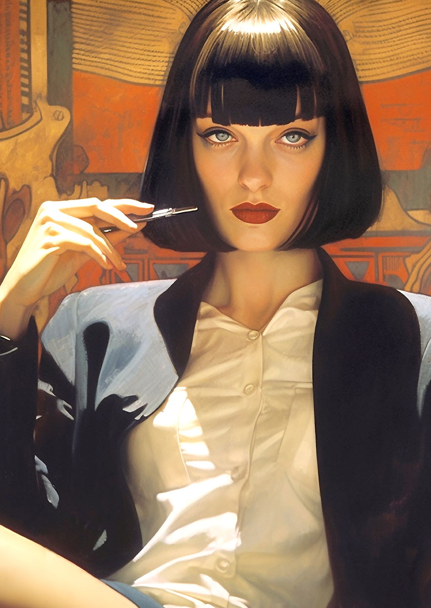 Mia Wallace Pulp Fiction Character Canvas Print & Poster Wall Art - AI PRINT LAB